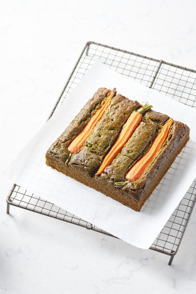 Ingredientes: Zanahoria. Carrot Kale - receta del libro "Pastelería más saludable, ligera y sabrosa" de Jordi Bordas